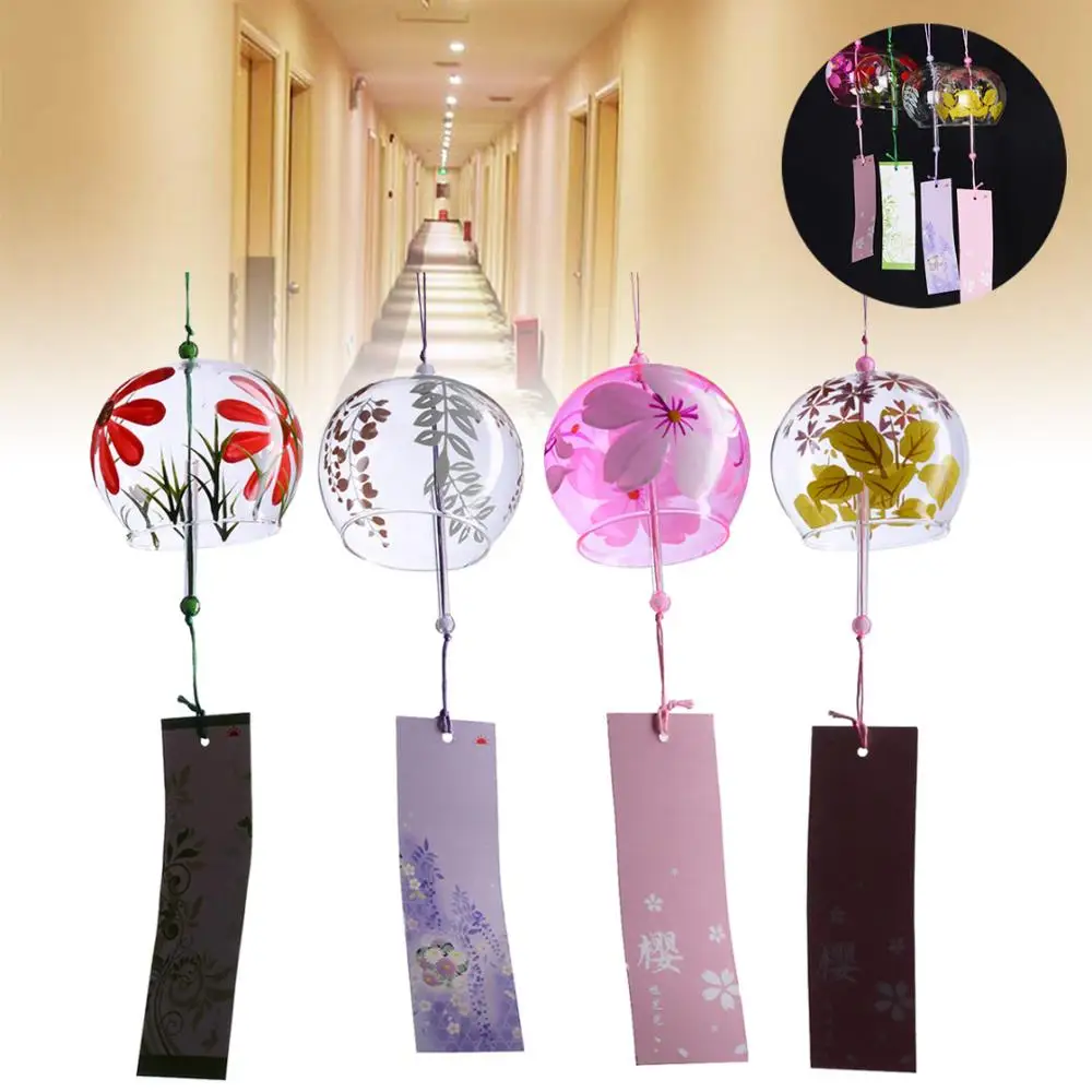 

Mayitr Japanese Style Glass Wind Chime Blessing Bell Room Hanging Windchimes Home Decorations Wind Chimes 4 Style