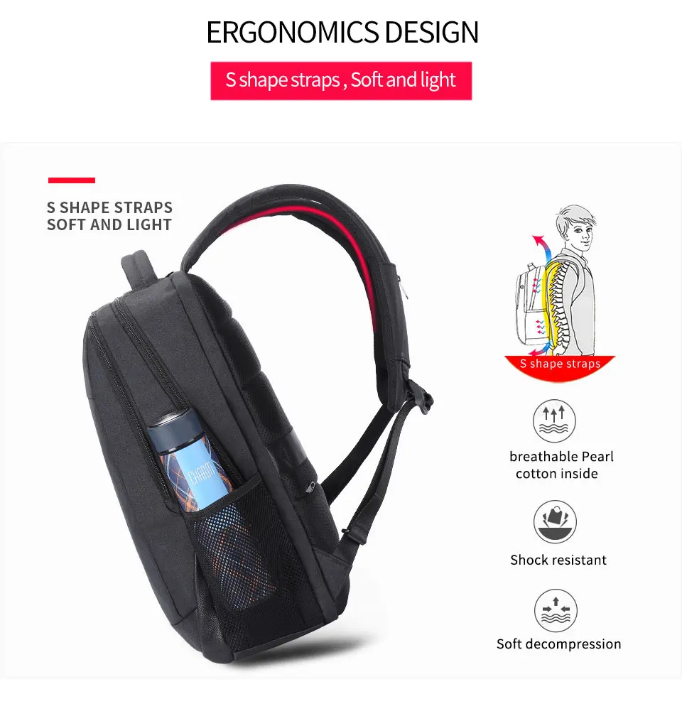11.Backpack with umbrella water bottle holder pocket