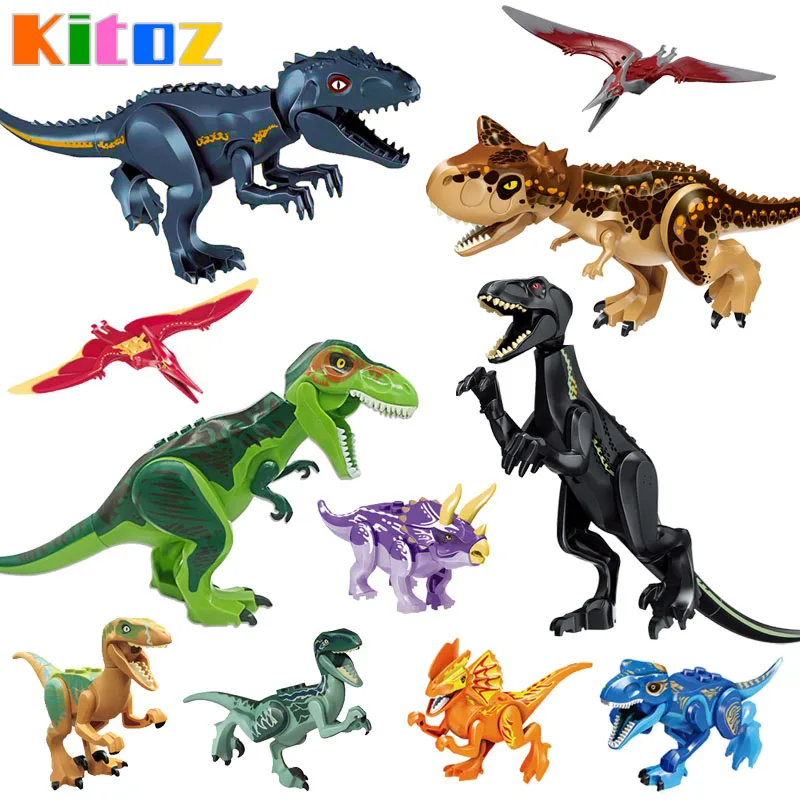 Kitoz Big Size Jurassic Dinosaur World Tyrannosaurus Rex IndoRaptor Triceratops Figure Building Block Toy | Игрушки и хобби