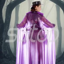 Женская латексная куртка резиновая одежда в trasparent фиолетовый