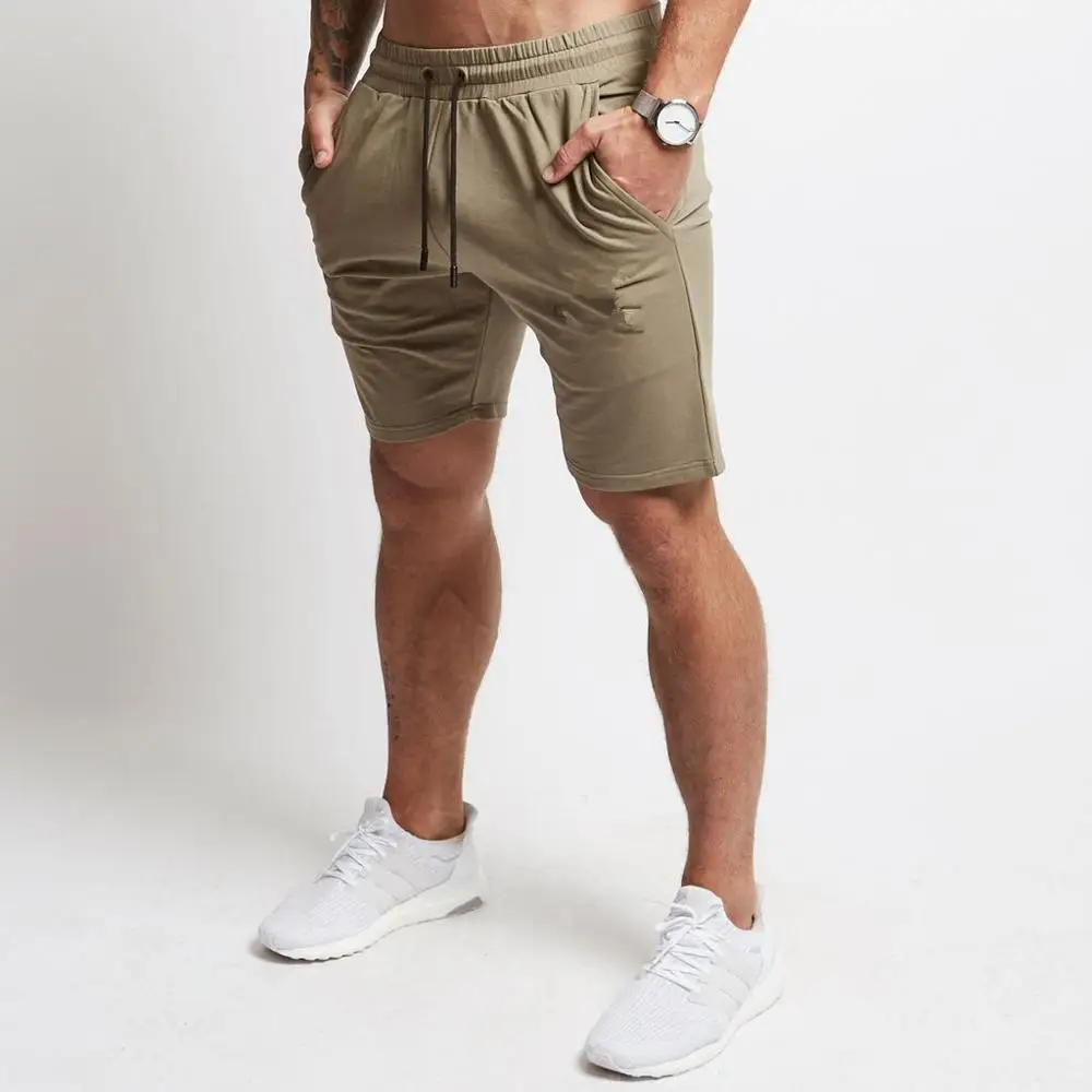 Summer Mens Slim Brand Shorts Calf-Length Fitness Bodybuilding Fashion Casual Gyms Jogger Workout Beach Short pants Sportswear
