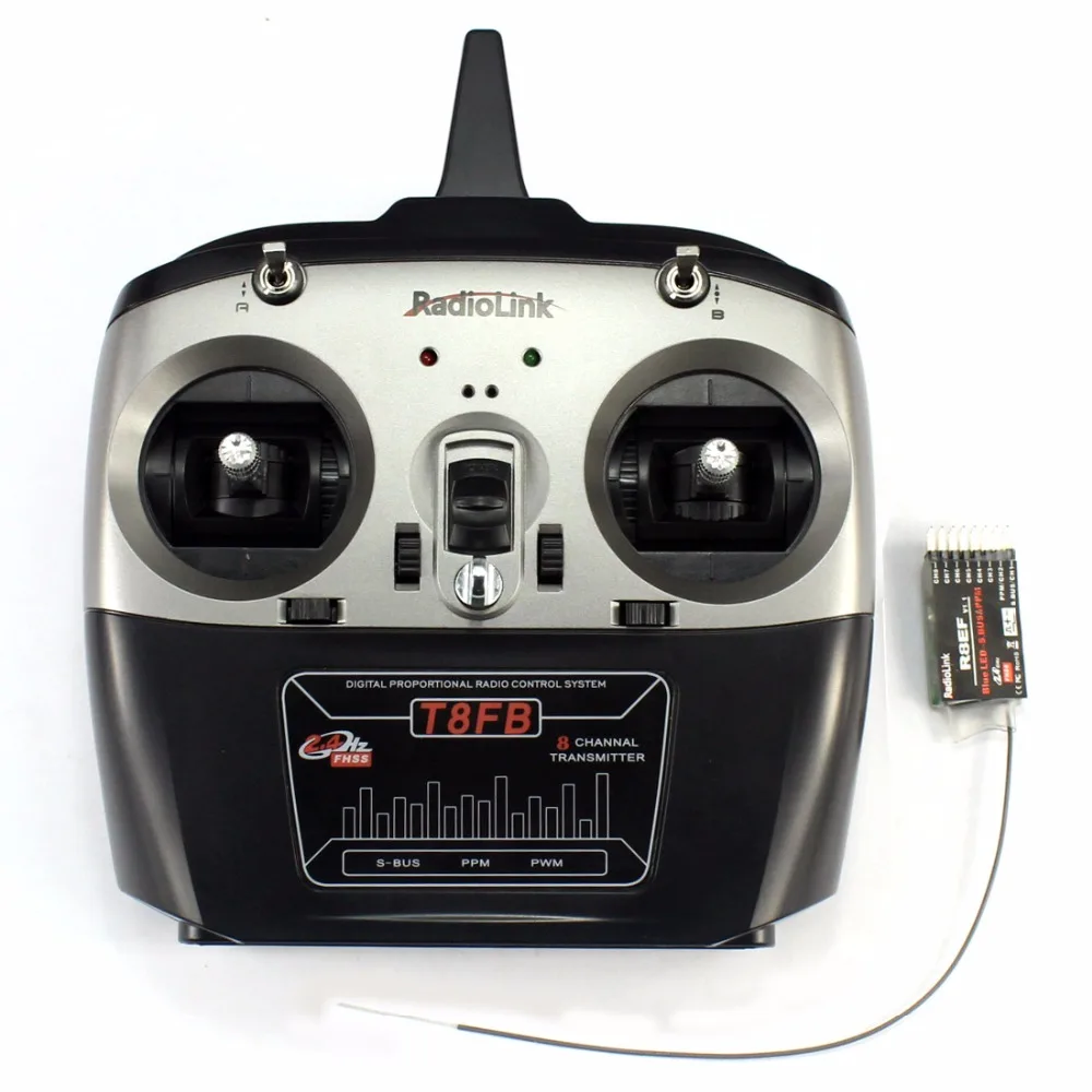 

RadioLink T8FB 2.4GHz 8ch RC Transmitter R8EF Receiver Combo Remote Rontrol for RC Helicopter DIY RC Quadcopter Plane