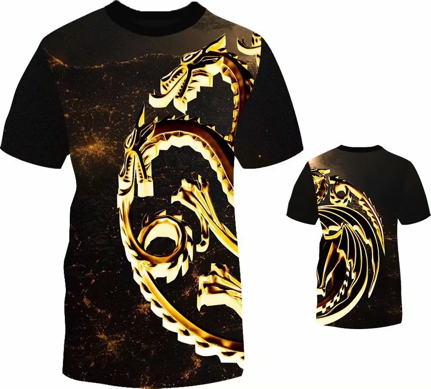 

USA Size A Song of Ice and Fire 3D T shirt Top Tee Game of Thrones House Stark Targaryen Full Printing Casual T shirt