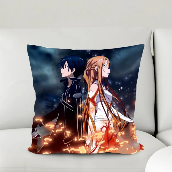 Sword Art Online Anime Kirito & Asuna 45*45CM Square Pillow Case