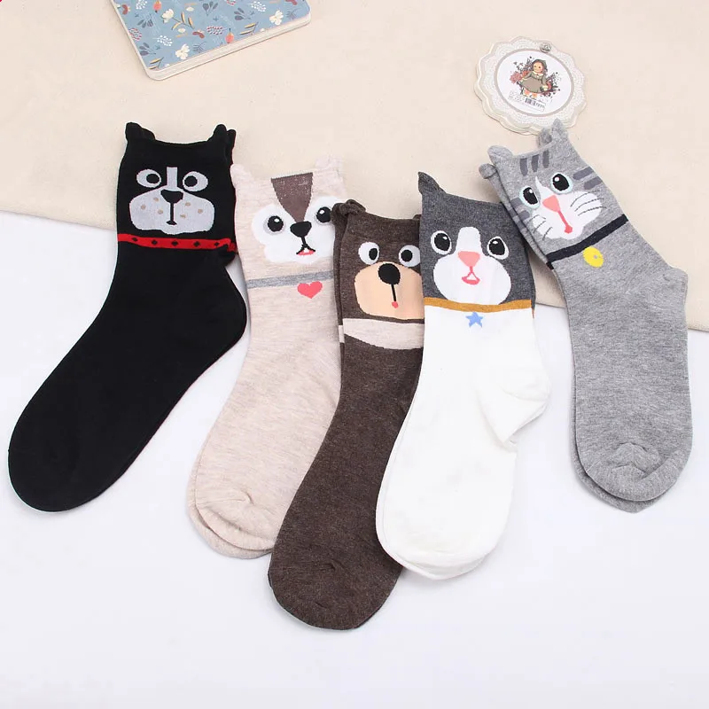 

2017 Hot Sale!!! New Design Cute Cartoon Cat Socks Women Cotton Socks For Women Girls Autumn Winter Lovely Socks