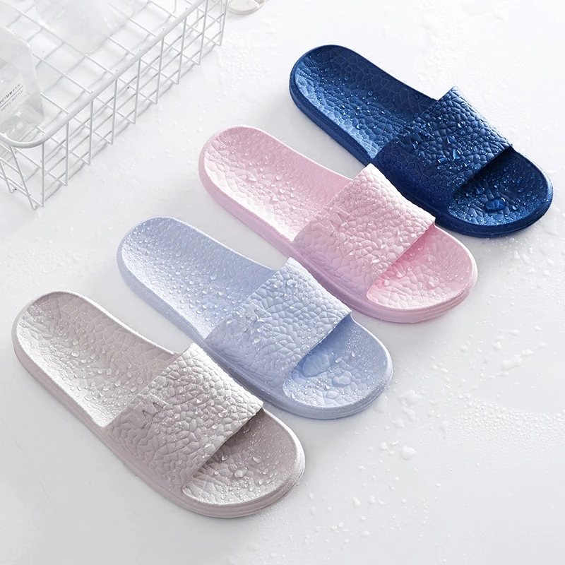 

Indoor home indoor soft bottom slippers summer couple cool slippers female summer bath anti skid home shoes