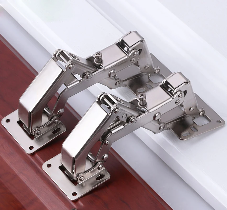 Large Angle Type 170 Degree Furniture Cabinet Hinges Bridge Shaped Spring Hinge Hydraulic Buffer Damping Big Hinge 2 pcs
