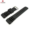AOOW Silicone Watchband 20 22 24mm Men Black Sports Diving Rubber Waterproof Watch Strap Silver Stainless Steel Buckle Watchband ► Photo 2/6