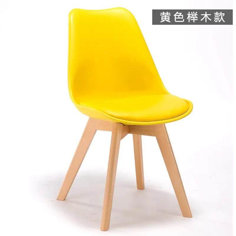 Скандинавский домашний стул для столовой современный минималистский Рабочий стол из массива дерева стул для отдыха ткань для обсуждения стульев - Цвет: Style 4
