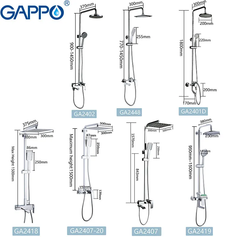 Online GAPPO Dusche System bad dusche wasserhahn wasserhahn bad mischer badewanne wasserhahn set wasserfall dusche set chrome regen dusche kopf