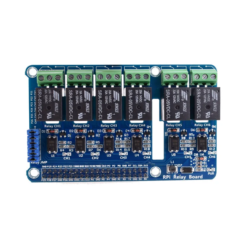 6 канальный RPi Φ Плата расширения модуля для Raspberry Pi 3 2 A + B 2B 3B|Реле| |