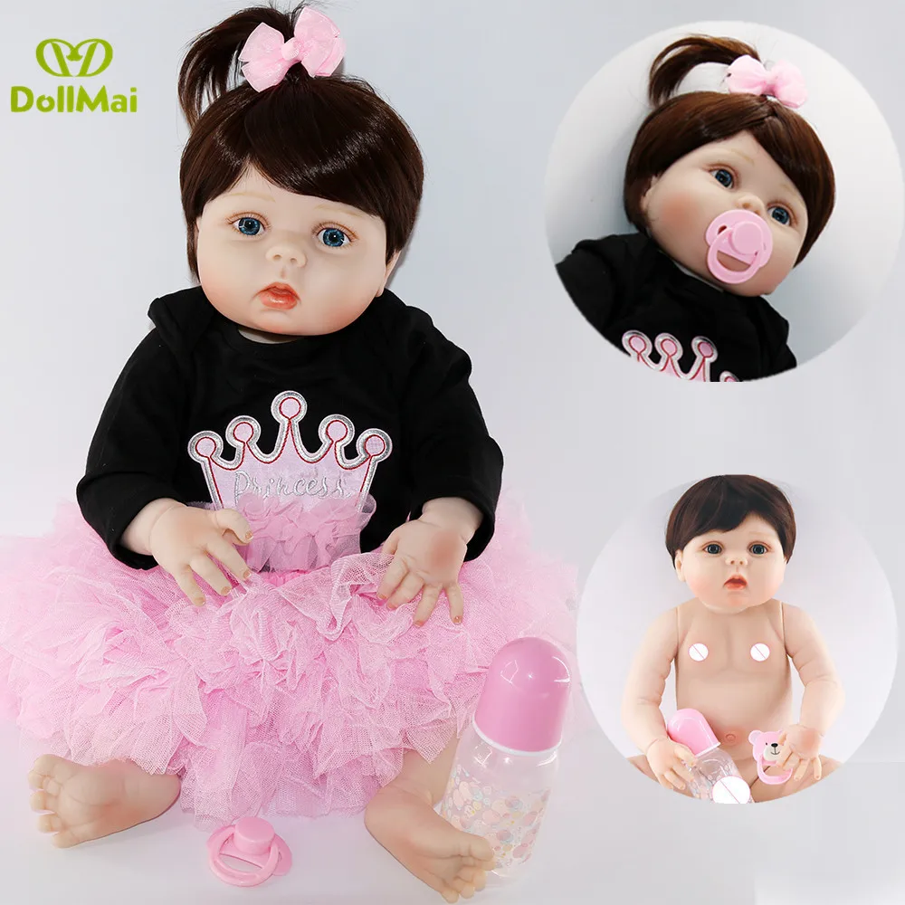 

Reborn Baby Princess Girl Dolls 23"57CM full body Soft Silicone Babies doll for sale Lifelike real born dolls bebe real reborn