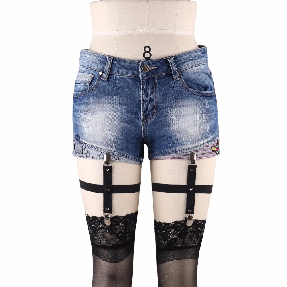 1 Para Niet Bein Strumpfbänder frauen Fetisch Auffanggurt Sexy Einstellbar Socken Hosenträger Gürtel Elastische Strumpf Strumpfbänder P0119