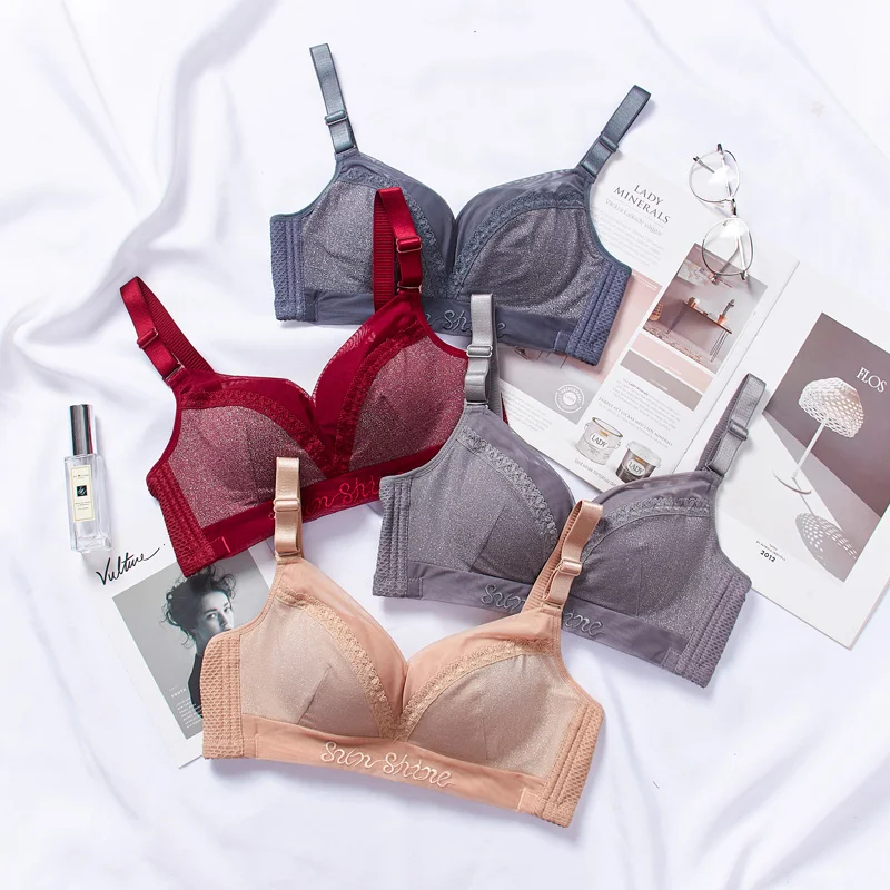 Luxury Women Sexy Push Up Wireless Bra Deep V Brassiere Female Underwear Letters Embroidery Lingerie A B C Cup Luxury Women Sexy Push Up Wireless Bra Deep V Brassiere Female Underwear Letters Embroidery Lingerie A B C Cup