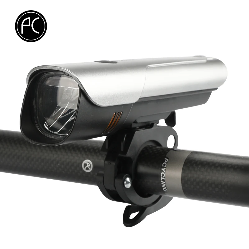 

PCycling Bicycle Light USB Rechargeable MTB Road Bike Flashlight IPX5 Waterproof 4 Modes Aluminum Alloy 2600mAh Front LED Light