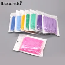 Одноразовые кисти для макияжа 100 шт./упак. тампон Microbrushes наращивания ресниц прочный Micro индивидуальные Аппликаторы ватным тампоном