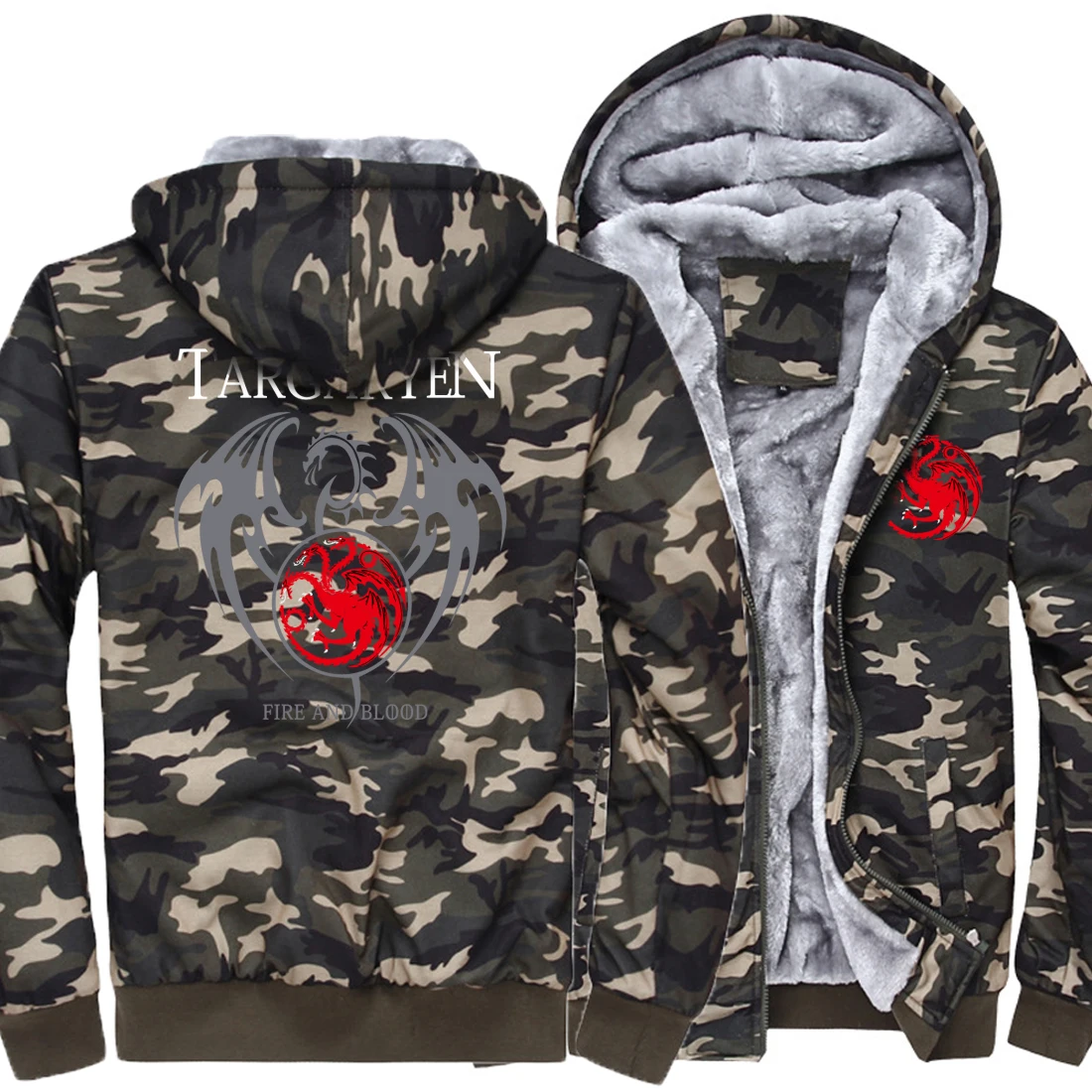Hombres camouflage Sudaderas Hop Impresión Sudadera Invierno Capucha camouflage Tronos Hip Camouflage Juego Nueva Casual Moda Kpop Con 2019 Gruesa Hipster camouflage De ta1qwg