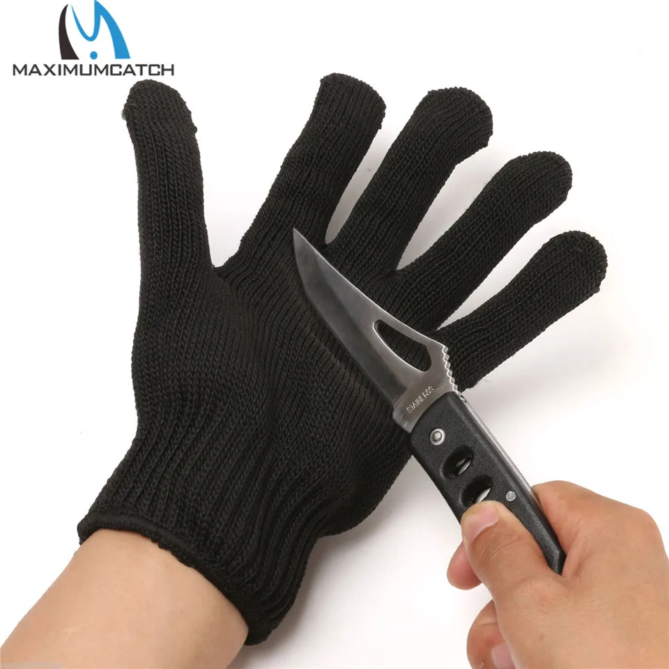 Maximumcatch Fishing Fillet font b Glove b font Cut Resistant Grey Black Stainless Left Right Hand