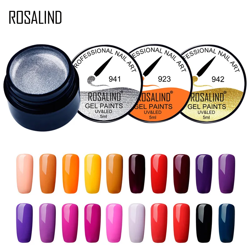 

ROSALIND 5ml 921-942 Gel Lacquer UV Nail Gel Varnish Manicure DIY French Nail Art Polish Semi Permanent Lucky Nail Painting