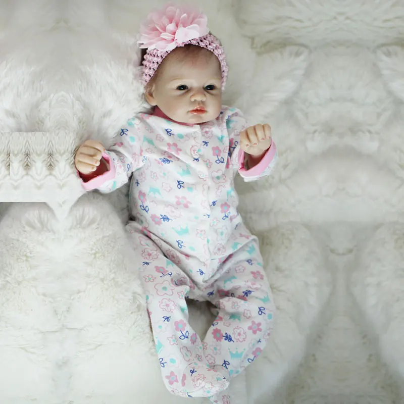 Boneca Reborn 22 дюйма Мягкие силиконовые виниловые куклы 55 см мягкие для новорожденных