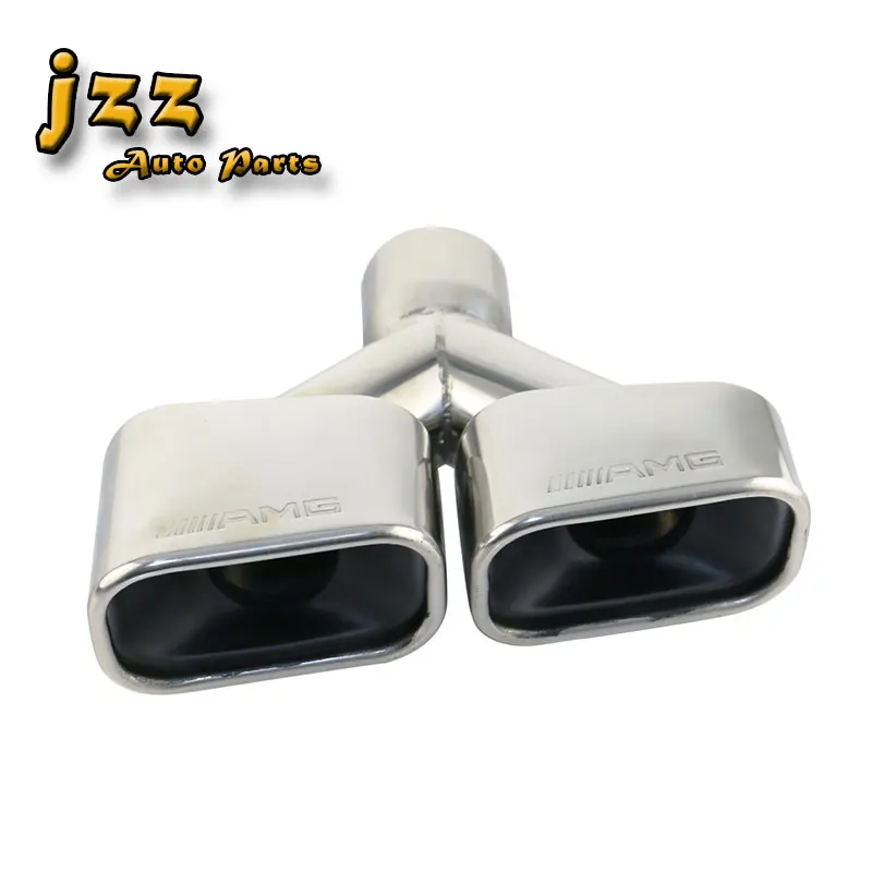 JZZ universal engraved 1PC 2.5'' square Dual exhaust pipe high-quality Stainless-Steel car tips square Vehicle tailpipe - Цвет: EJ10211-R-AG