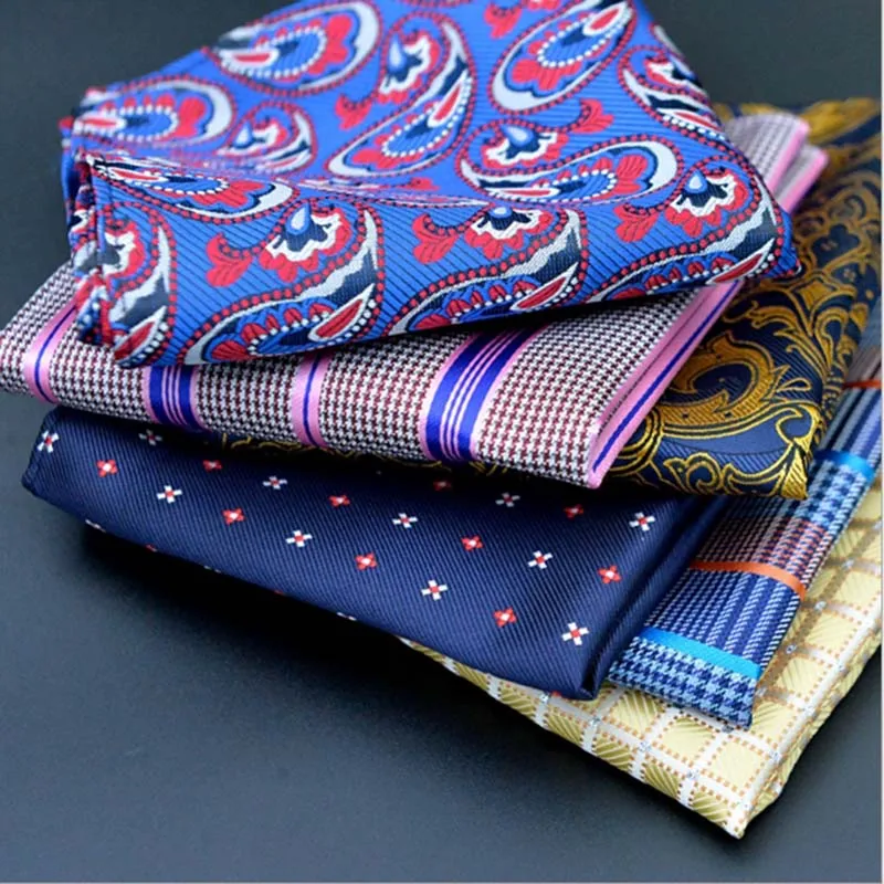 New 25cm 25cm Men Handkerchief Pocket Square Handkerchiefs Polyester