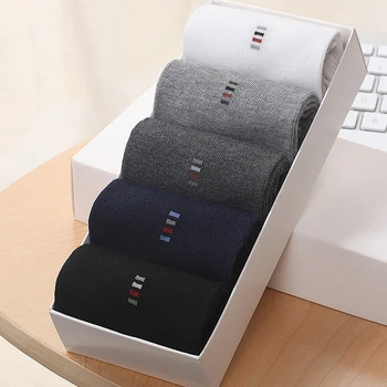 

Sale 5Pairs/Set Cotton Business Socks Casual Breathable Comfortable Calcetines random different color Men Socks with box