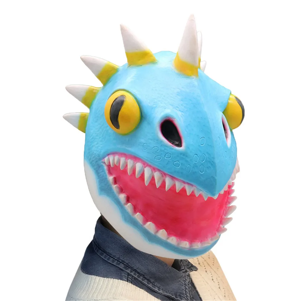 

Cosplay How to Train Your Dragon Toothless Night Fury Gronckle Terrible Full Head Mask Adult Halloween Latex Masks Costume Props
