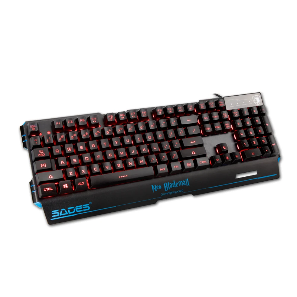 Мембранная клавиатура SADES KB104S NEO Blademail Мультимедийная Игровая клавиатура 5 RGB 7 цветов подсветка