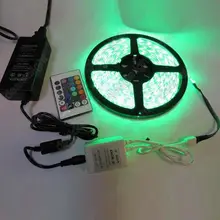 5050 SMD 300 светодиодный s RGB Водонепроницаемый гибкий Светодиодные ленты света DC12V 5 м/лот+ 24-кнопочный ИК-пульт дистанционного управления+ 12 V 5A Мощность адаптер