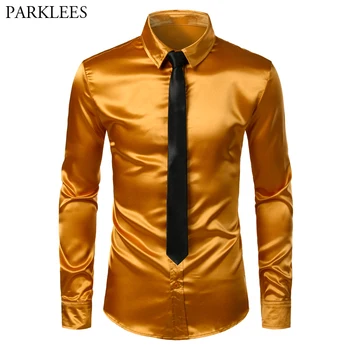 gold slim fit dress shirt