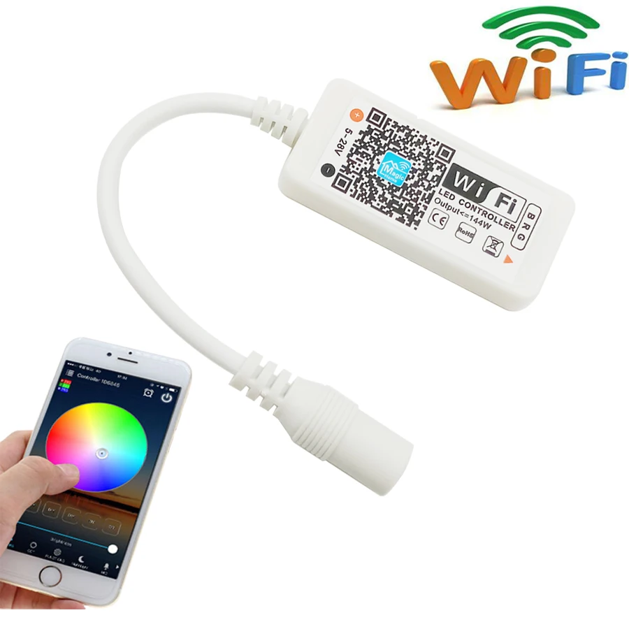 SMD светодиодный RGB полоса wifi контроллер сотового телефона DC 12 В wifi Пульт дистанционного управления для полноцветный Wifi светодиодный контроллер и режим таймера