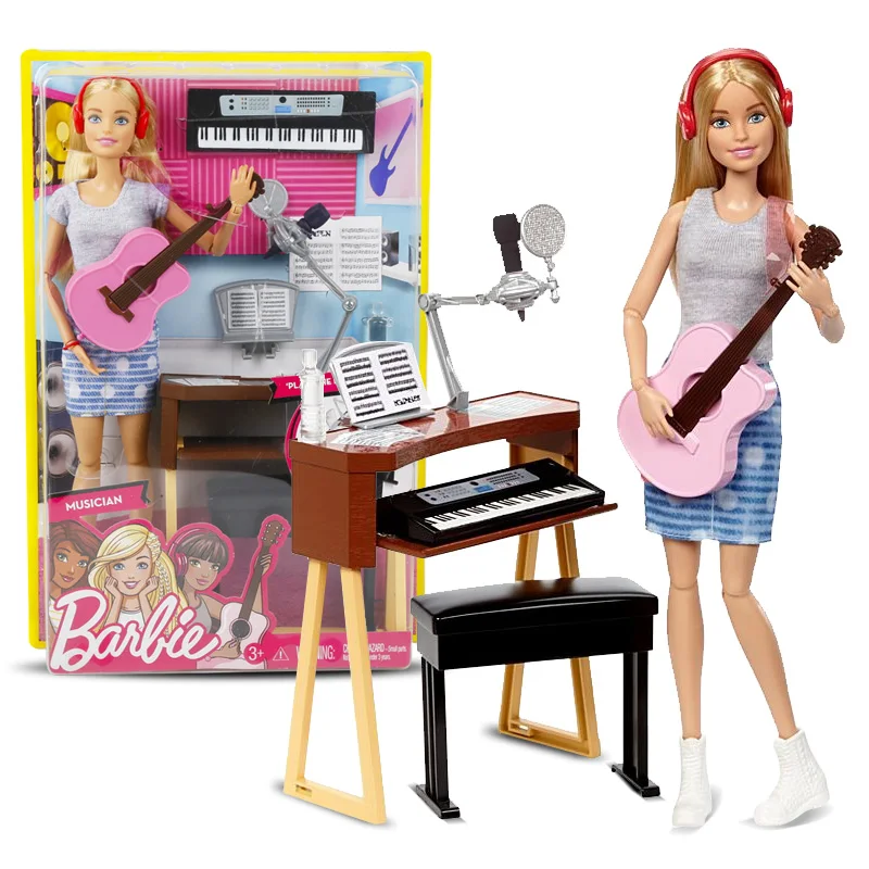 Original Barbie Doll Musical Set Guitar Joint Movable Fashion Princess Dress Accessories Birthday Present Toy For Girl Gift Original Barbie Doll Musical Set Guitar Joint Movable Fashion Princess Dress Accessories Birthday Present Toy For Girl Gift