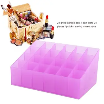 

24 Grids Acrylic Makeup Organizer Storage Box Cosmetic Box Lipstick Jewelry Box Case Display Stand Organizer Tools