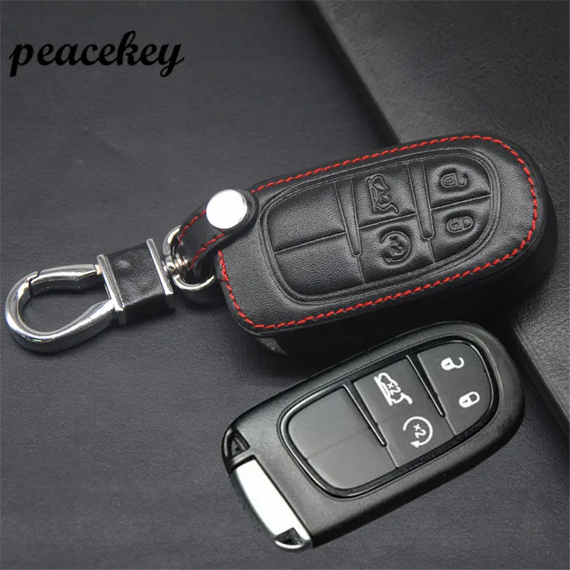 Чехол для ключей Peacekey из натуральной кожи Fiat Jeep Grand Cherokee Compass Patriot Dodge Journey Chrysler 300C |