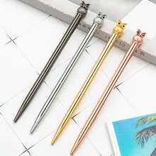 1 шт. креативные металлические в форме милой Совы Рекламные шариковые ручки школьные принадлежности офисные канцтовары, шариковая ручка ручки 4 цвета подарки ручка