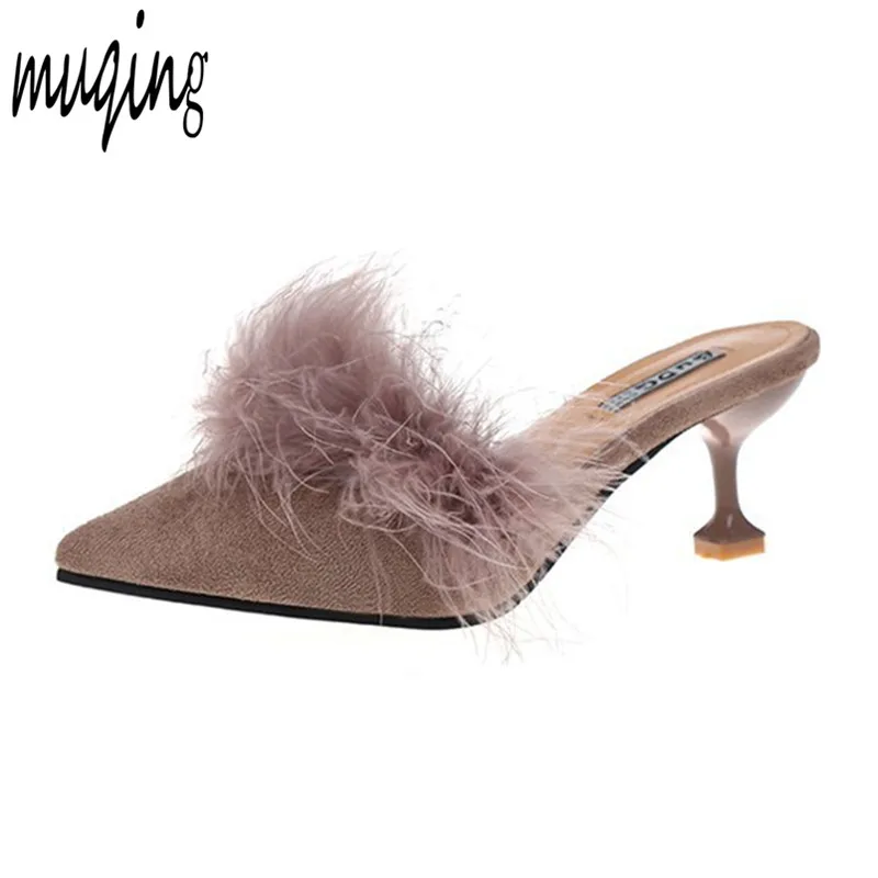 soft high heel slippers