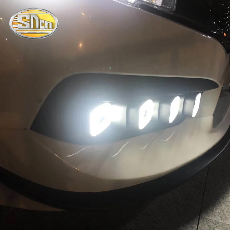 

2PCS LED Daytime Running Light For Honda Civic 2016 2017 2018 Yellow Turn Signal function Relay Car DRL 4 Eyes Fog Lamp