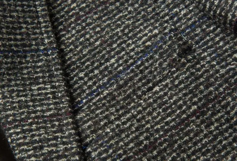 Blazer de lã masculina listrado jaqueta cotovelo