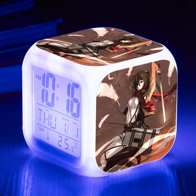 Kids wekker Gift Alarm Clock Cartoon Attack On Titan3 digital Alarm