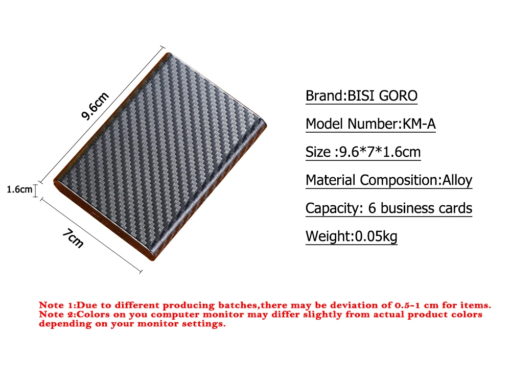 BISI GORO бумажник из углеродного волокна, металлические Пластиковые Держатели для карт, дорожный кошелек, держатель для паспорта, органайзер для мужчин и женщин