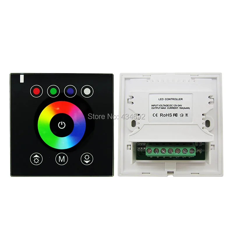 CE FCC ROHS Max 384W DC12 24V RGBW Led Touch Panel Controller Dimmer