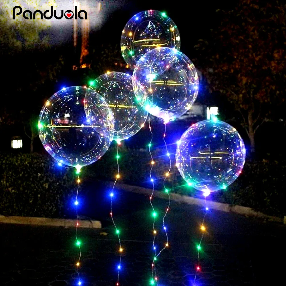 18 Inch Luminous Led Balloon 3M LED Air Balloon String Lights Round Bubble Helium Balloons Kids ...