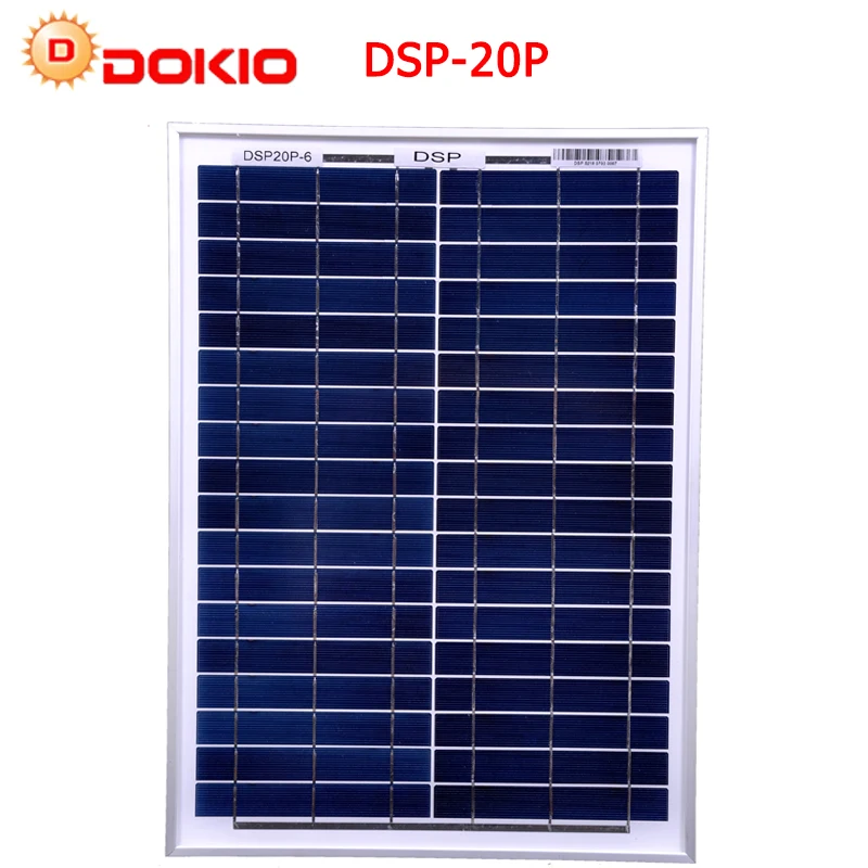 

DOKIO Polysilicon Silicon 20W Solar Panel+ PWM12V 10A With Controller USB Interface LED Light For RV Car Boat Tourism