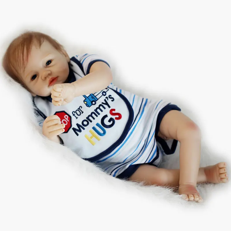 

22inch 55cm Realistic Doll Reborn Babies Handmade Silicone Dolls 22" Soft Dolls with Cloth Set Girl Gift Toys For Kids Gift