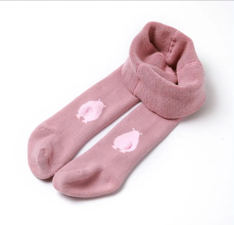 Зимние теплые колготки для маленьких девочек, колготки для девочек и мальчиков, детские чулки, теплые плотные штаны, От 1 до 6 лет - Цвет: pinkwinter