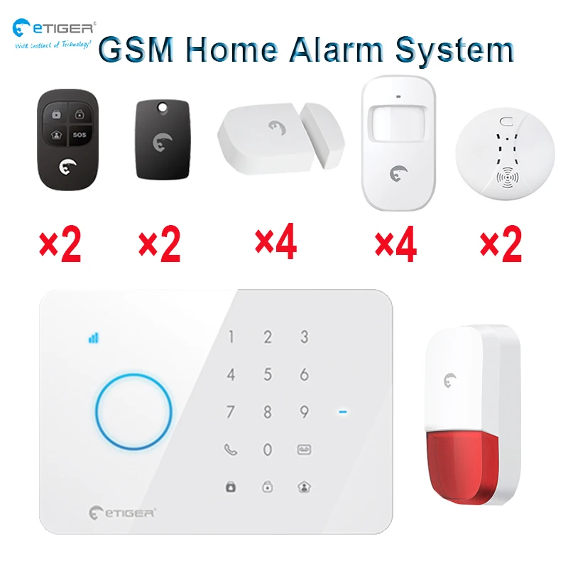 eTIGER S3b GSM/PSTN Smart Home System Phone/GSM/APP Alarm Wireless