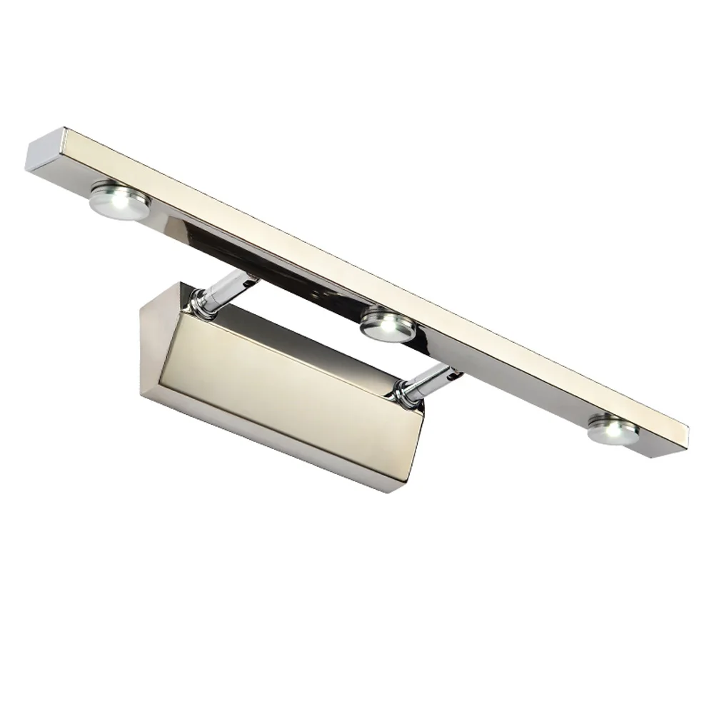 Modern 3W LED Stainless Steel Bathroom Wall Lamp Mirror Front