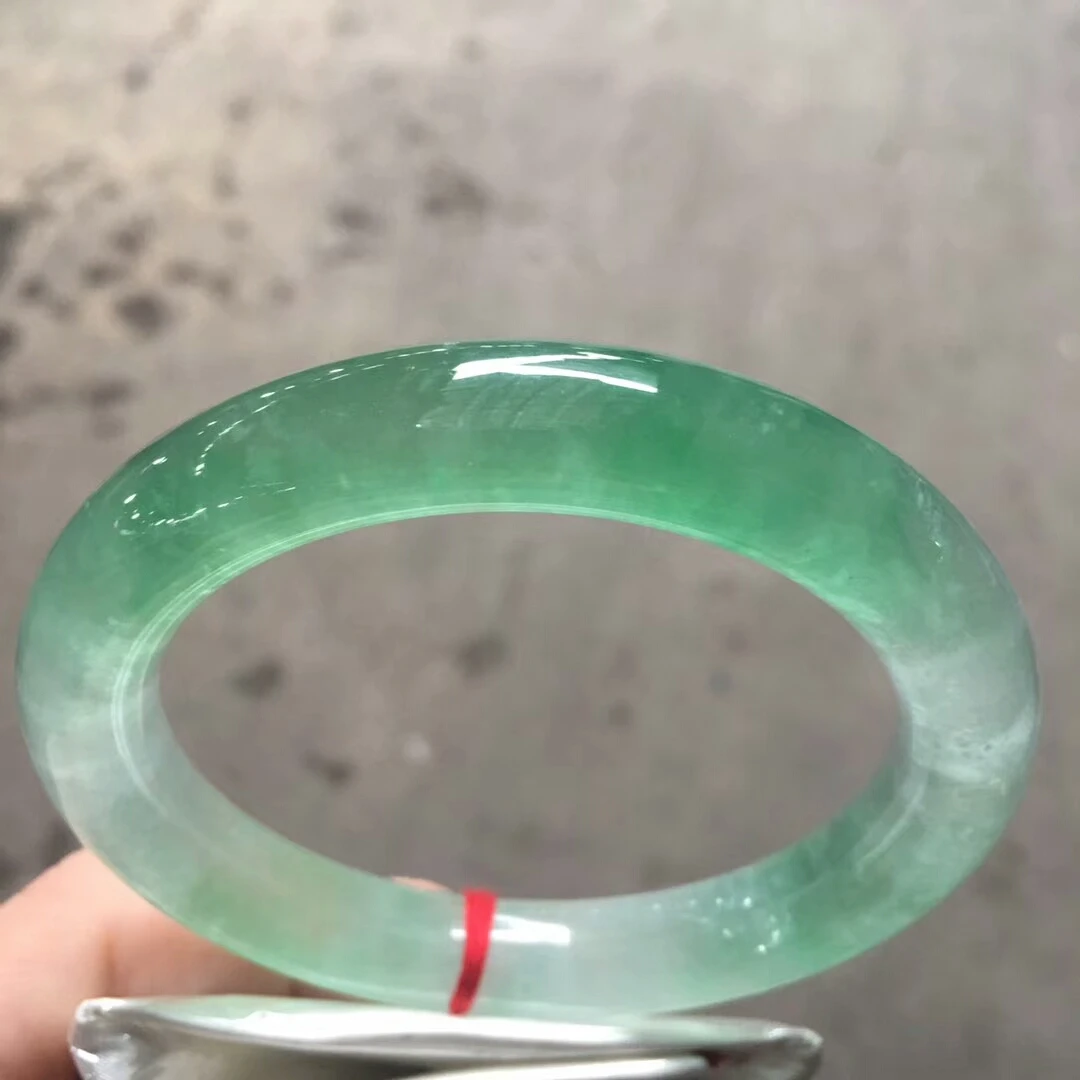 

Only One !58MM Certified (Grade A)100% Natural Green Jadeite JADE Bracelet Women Bangle