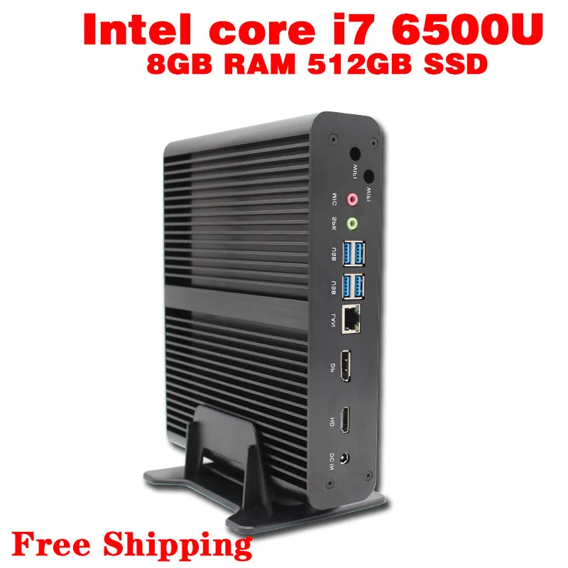 Mini PC Core i7 6500U Max 3 1GHz 8GB RAM 512GB SSD Micro PC HTPC Windows10